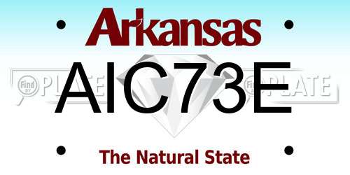 AIC73E Arkansas License Plate