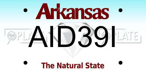 AID39I Arkansas License Plate
