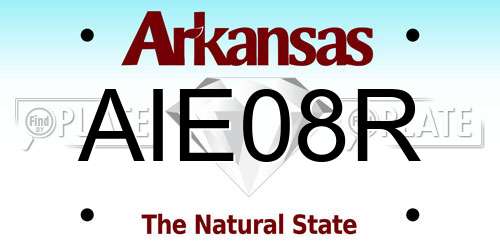 AIE08R Arkansas License Plate