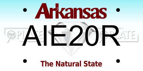 AIE20R Arkansas License Plate