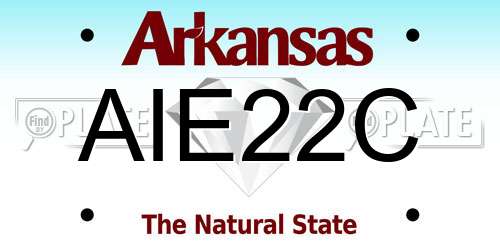 AIE22C Arkansas License Plate