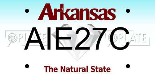 AIE27C Arkansas License Plate