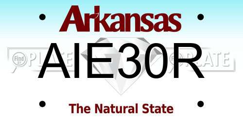 AIE30R Arkansas License Plate
