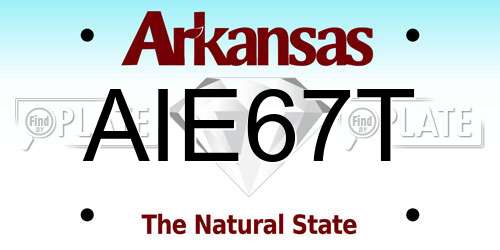 AIE67T Arkansas License Plate