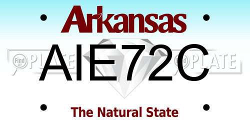 AIE72C Arkansas License Plate