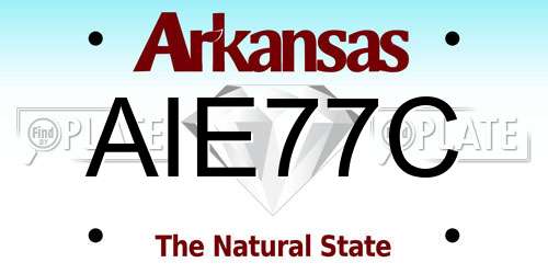 AIE77C Arkansas License Plate