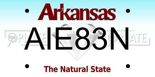 AIE83N Arkansas License Plate