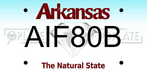 AIF80B Arkansas License Plate