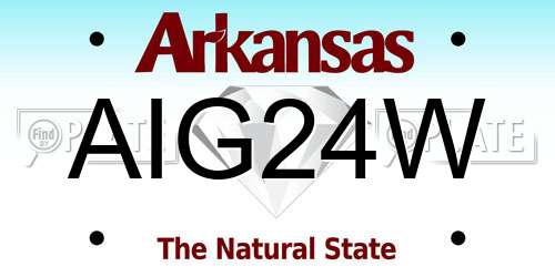 AIG24W Arkansas License Plate