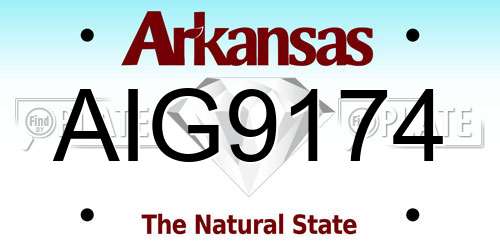 AIG9174 Arkansas License Plate