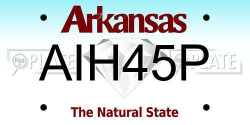 AIH45P Arkansas License Plate