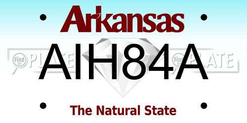 AIH84A Arkansas License Plate