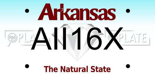 AII16X Arkansas License Plate