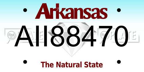AII88470 Arkansas License Plate
