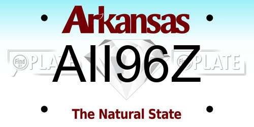AII96Z Arkansas License Plate