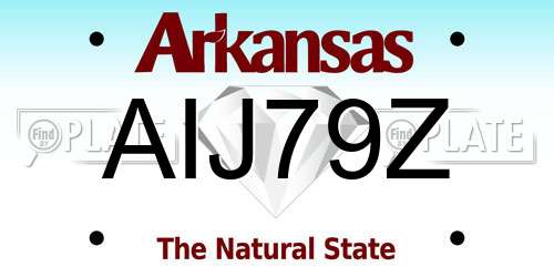 AIJ79Z Arkansas License Plate