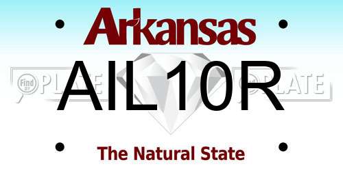 AIL10R Arkansas License Plate