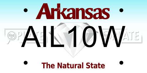 AIL10W Arkansas License Plate