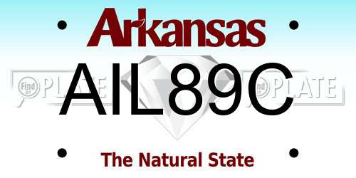 AIL89C Arkansas License Plate