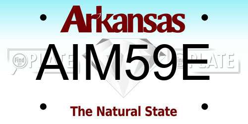 AIM59E Arkansas License Plate