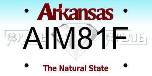 AIM81F Arkansas License Plate