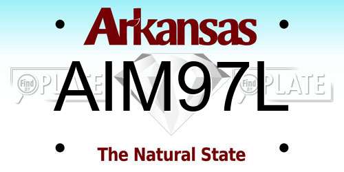 AIM97L Arkansas License Plate