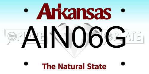 AIN06G Arkansas License Plate
