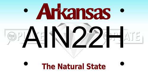 AIN22H Arkansas License Plate