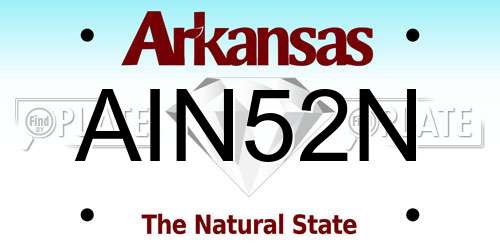 AIN52N Arkansas License Plate