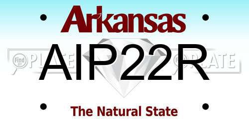 AIP22R Arkansas License Plate