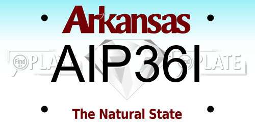 AIP36I Arkansas License Plate
