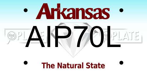 AIP70L Arkansas License Plate