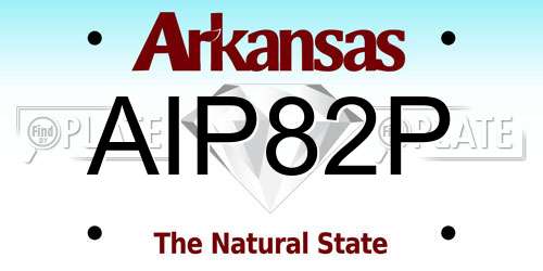 AIP82P Arkansas License Plate