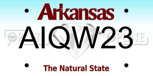 AIQW23 Arkansas License Plate