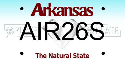 AIR26S Arkansas License Plate