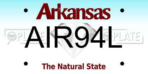 AIR94L Arkansas License Plate