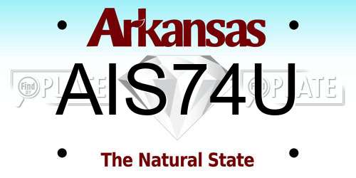 AIS74U Arkansas License Plate