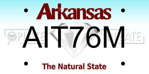 AIT76M Arkansas License Plate
