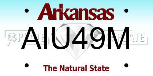 AIU49M Arkansas License Plate