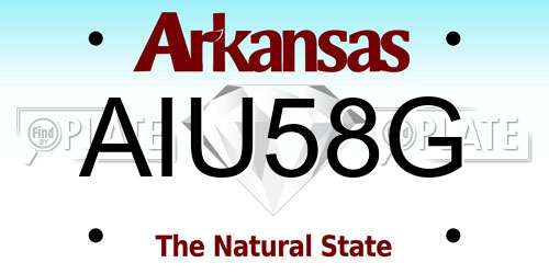 AIU58G Arkansas License Plate