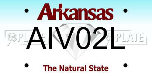 AIV02L Arkansas License Plate