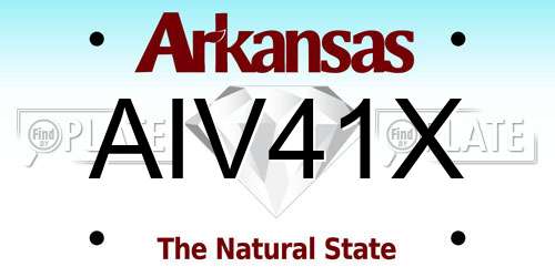 AIV41X Arkansas License Plate
