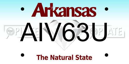 AIV63U Arkansas License Plate