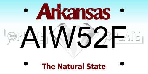 AIW52F Arkansas License Plate