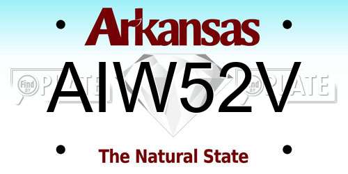 AIW52V Arkansas License Plate