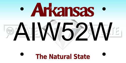 AIW52W Arkansas License Plate