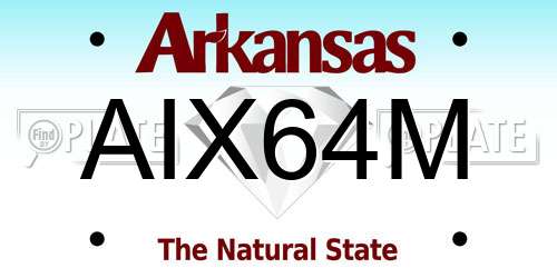 AIX64M Arkansas License Plate