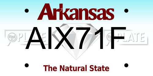 AIX71F Arkansas License Plate