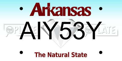 AIY53Y Arkansas License Plate