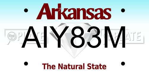 AIY83M Arkansas License Plate